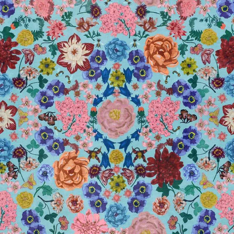 Stoff Phlox & Dahlia 2623-655 von Ado Goldkante