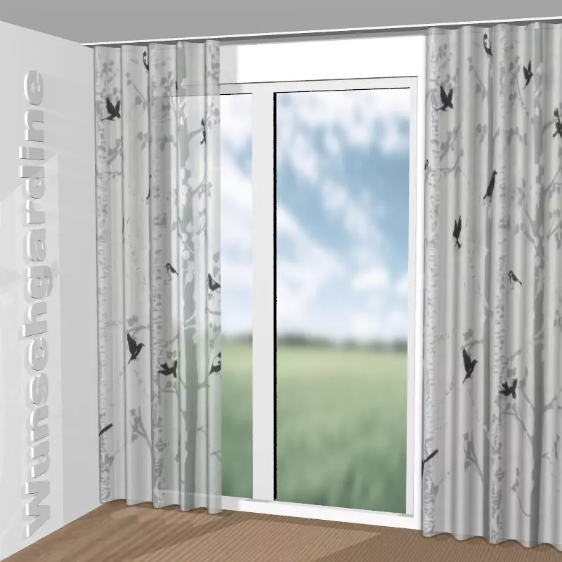 Wellenvorhang aus Birch Trees JA8046-090
