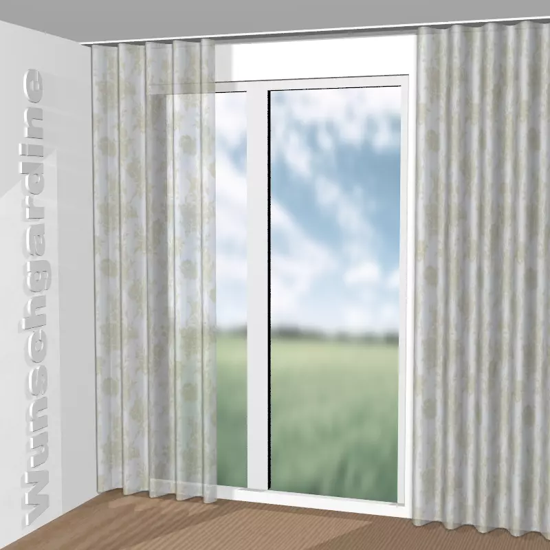 Wellenvorhang aus Bouquet JA8067-040