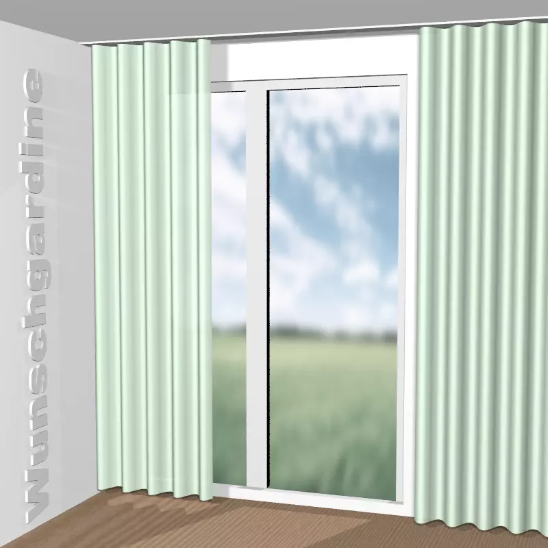 Wellenvorhang aus Cotton Cloud 14179-904