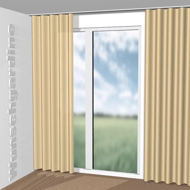 Wellenvorhang aus Denim 1-1352-040