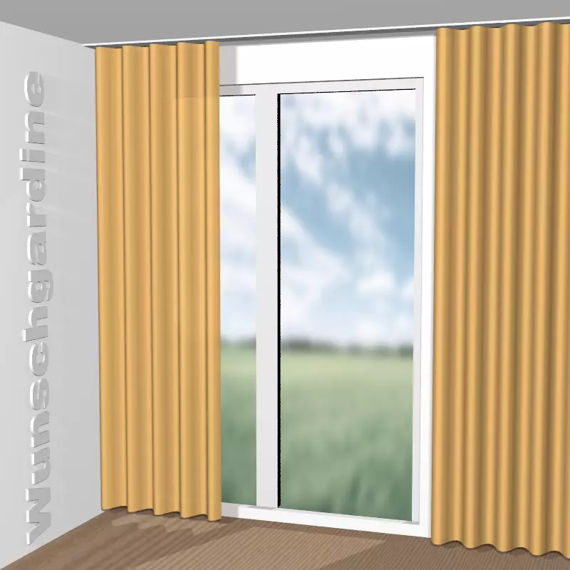 Wellenvorhang aus Denim 1-1352-041
