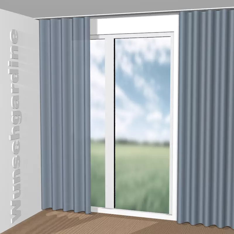 Wellenvorhang aus Denim 1-1352-054