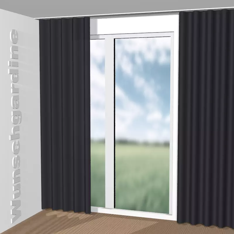 Wellenvorhang aus Denim 1-1352-056