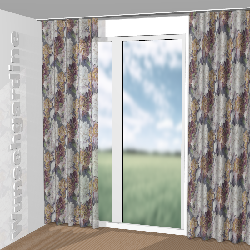 Wellenvorhang aus Flower Garden JA8092-080