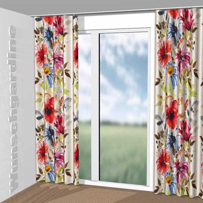 Wellenvorhang aus Flowers Of Paradise CH2721/060