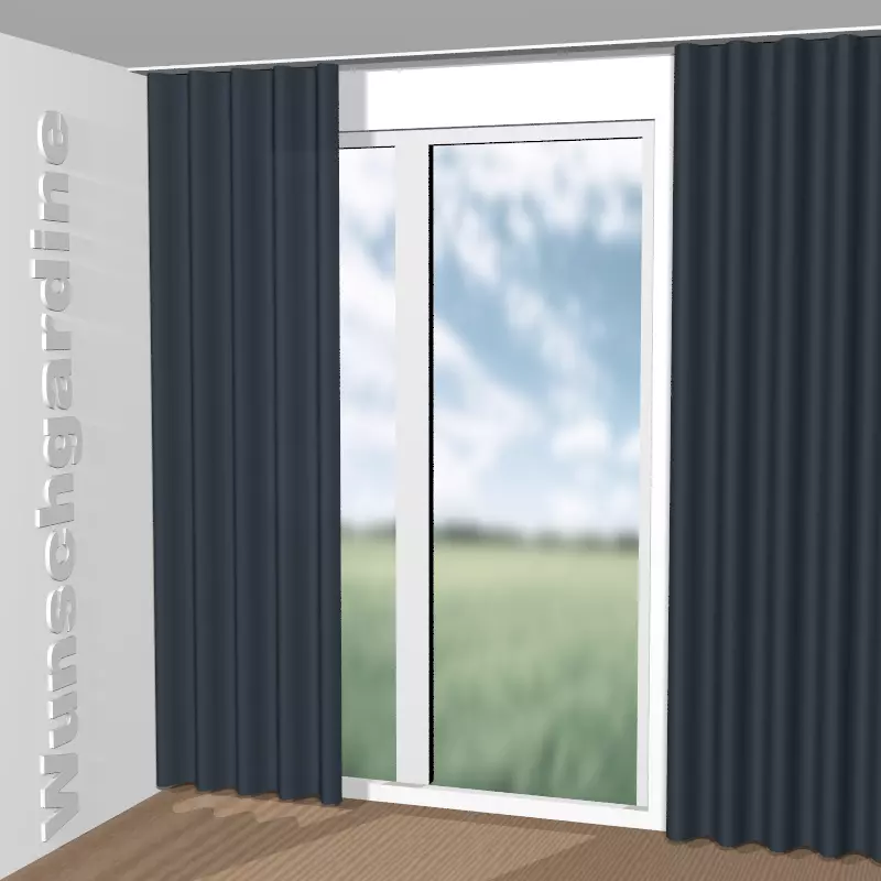Wellenvorhang aus Infinity Linen Look-556