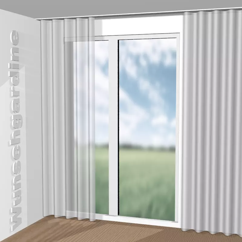 Wellenvorhang aus Jumbo Linen GS4000-090