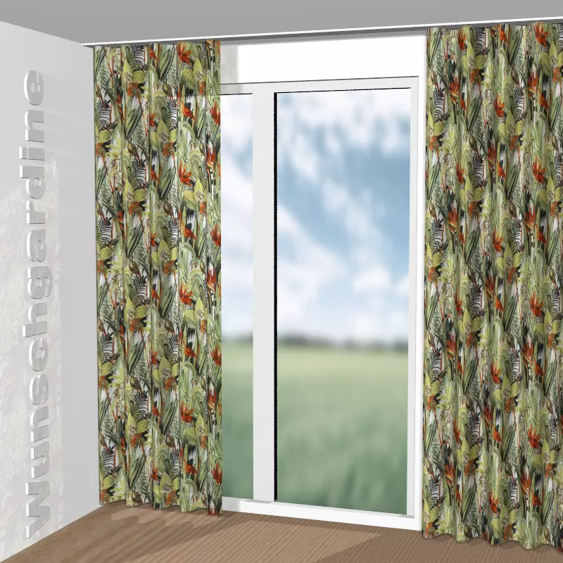 Wellenvorhang aus Jungle Birds JA8060-030