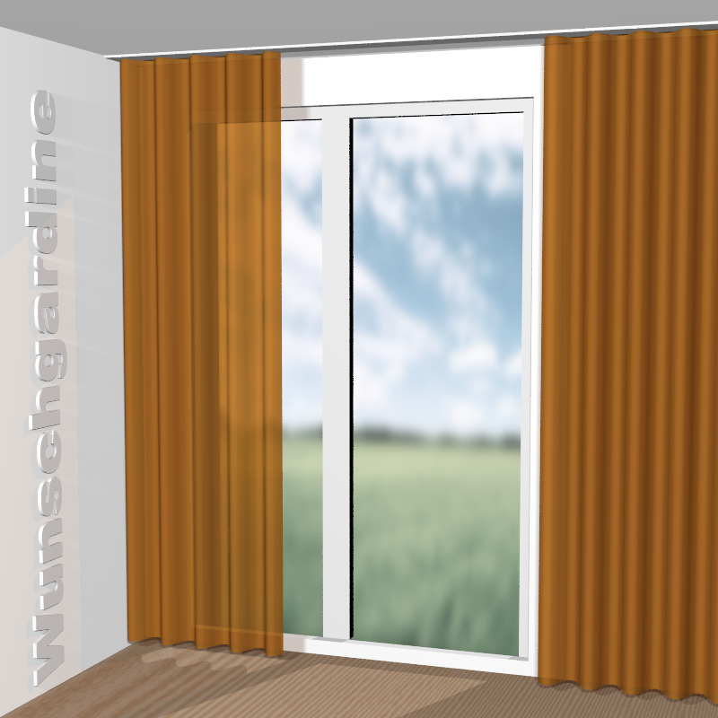 Wellenvorhang aus Lino RE 19631-213