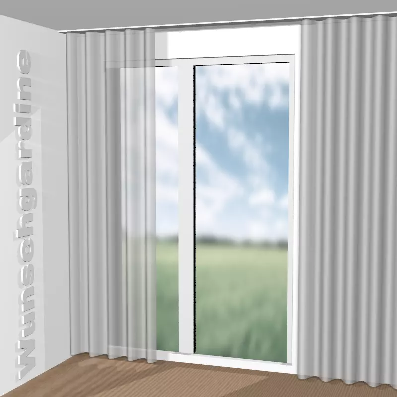 Wellenvorhang aus Organdy 9-6047-092