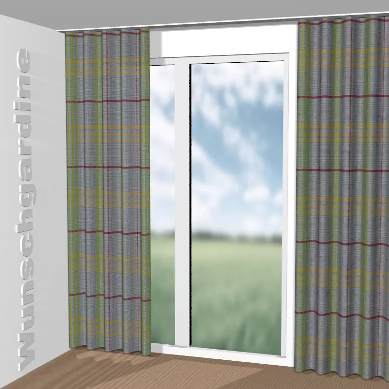 Wellenvorhang aus Tartan-10