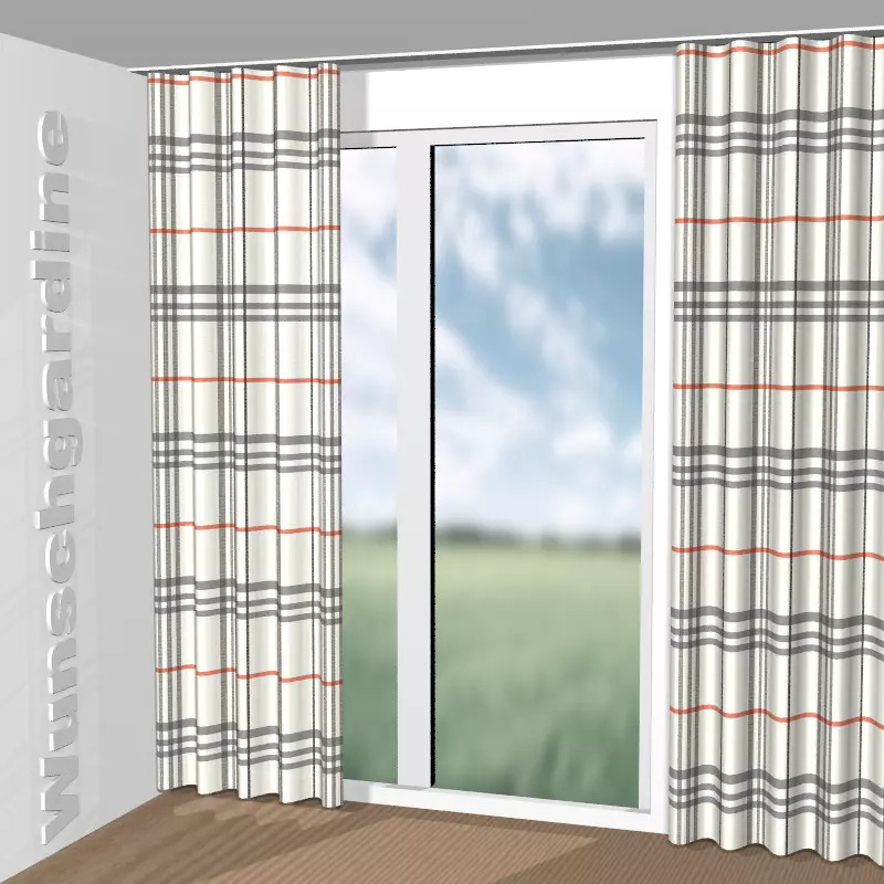 Wellenvorhang aus Tartan-28