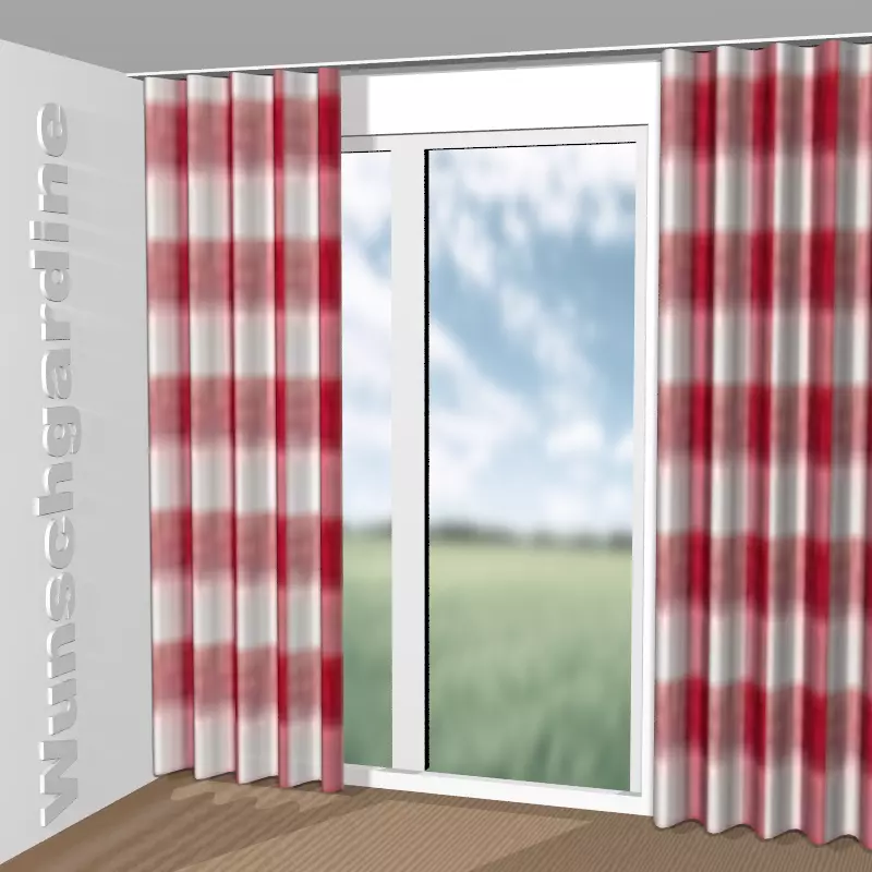 Wellenvorhang aus Tiny Tartan GS1021-010