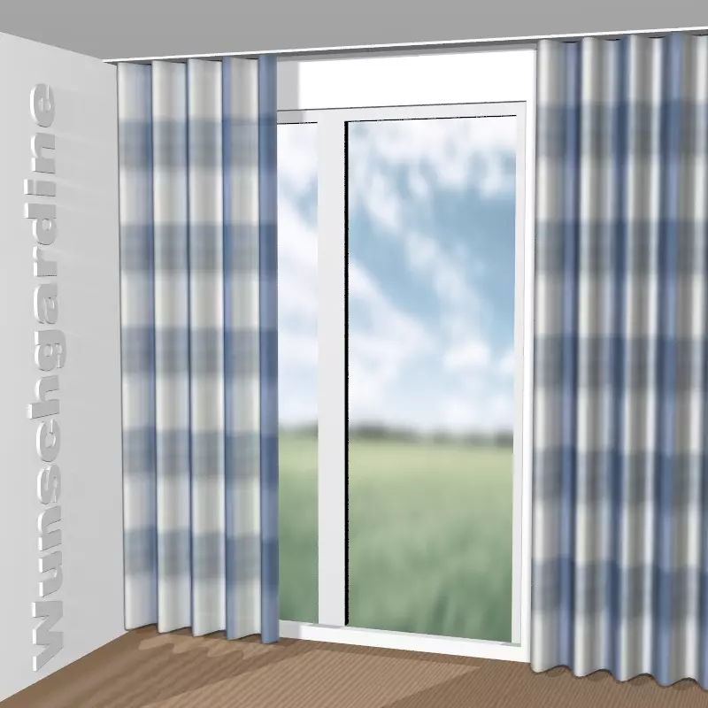 Wellenvorhang aus Tiny Tartan GS1021-050