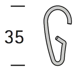 Interstil 12409 Haken aus Edelstahl