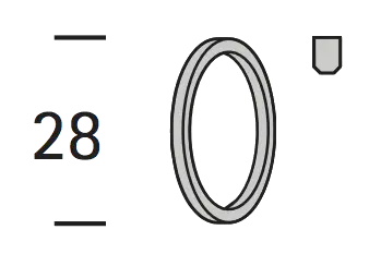 Interstil 12679 Ringe 28 x 2 mm mit Gleiteinlage