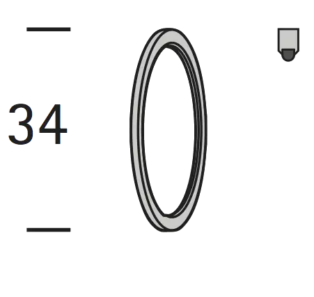 Interstil 14679 Ring 34 * 2,5 mit Gleiteinlage