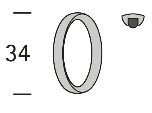 Interstil 20909 Ring 34 * 4,5 mm mit Gleiteinlage