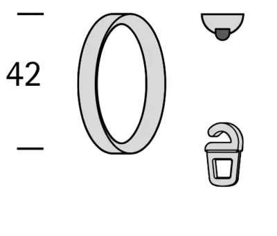 Interstil 20958 Ring mit Ösenhaken (42 x 5,5 mm mit Gleiteinlage)