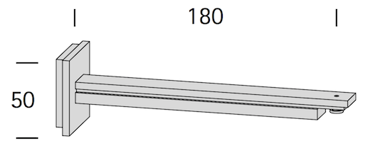 Interstil 22813 Wandträger 18 cm 1-läufig