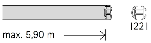 Interstil 23670 Innenlaufprofil rund 22 mm