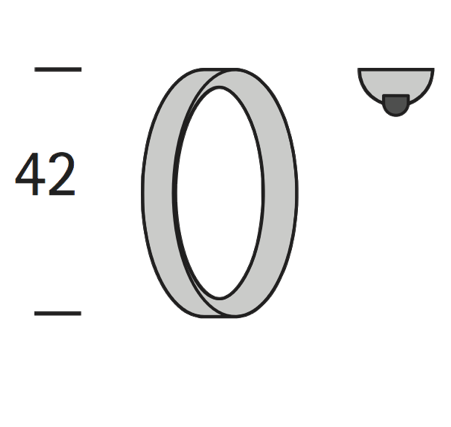 Interstil 25709 Ring breit 42 * 6 mm mit Gleiteinlage