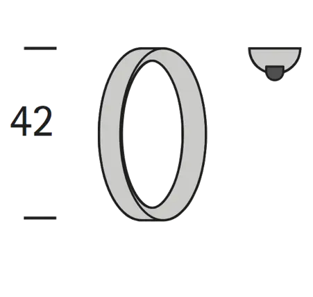 Interstil 25709 Ring breit 42 * 6 mm mit Gleiteinlage