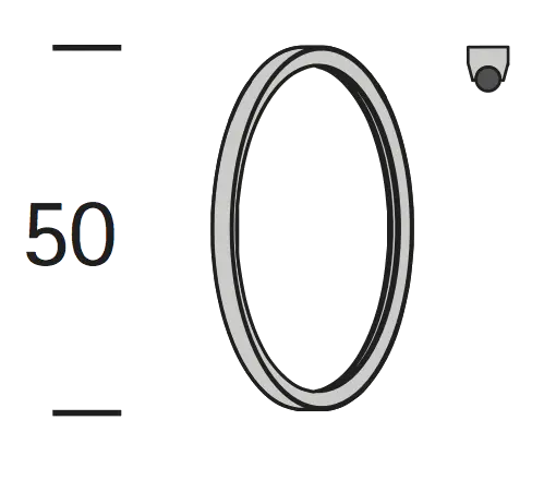 Interstil 25809 Ring 50 * 3 mm mit Gleiteinlage