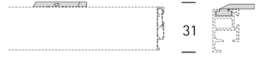 Interstil 30514 Deckenträger 30514 einläufig für deckennahe Montage Schattenfuge 3 mm