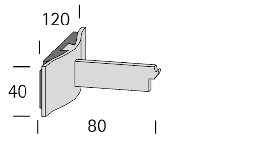 Interstil 31631 Wandträger flach 8 cm