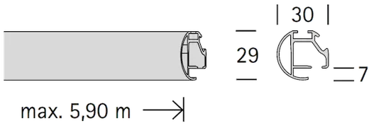 Interstil 31670 Innenlaufprofil rund 30 mm