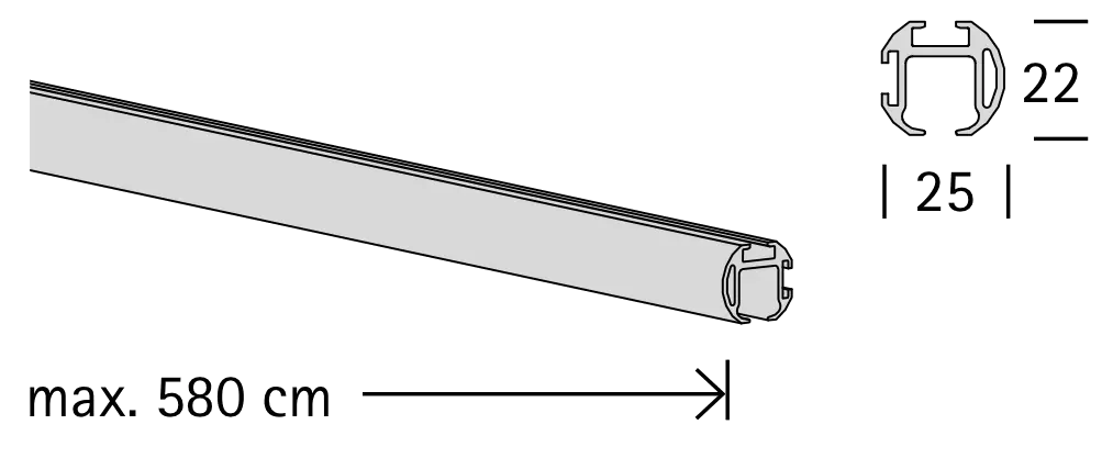 Interstil 33570 Innenlaufprofil W25