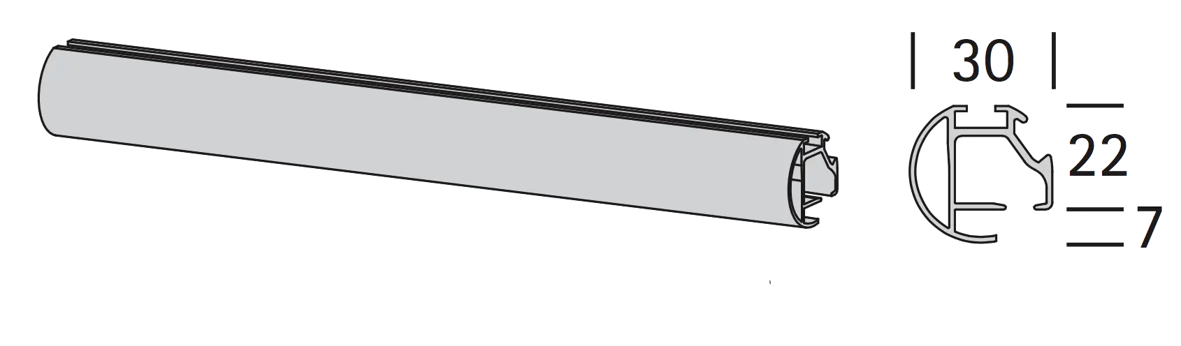 Interstil 33670 Innenlaufprofil W3 Durchmesser 30 mm