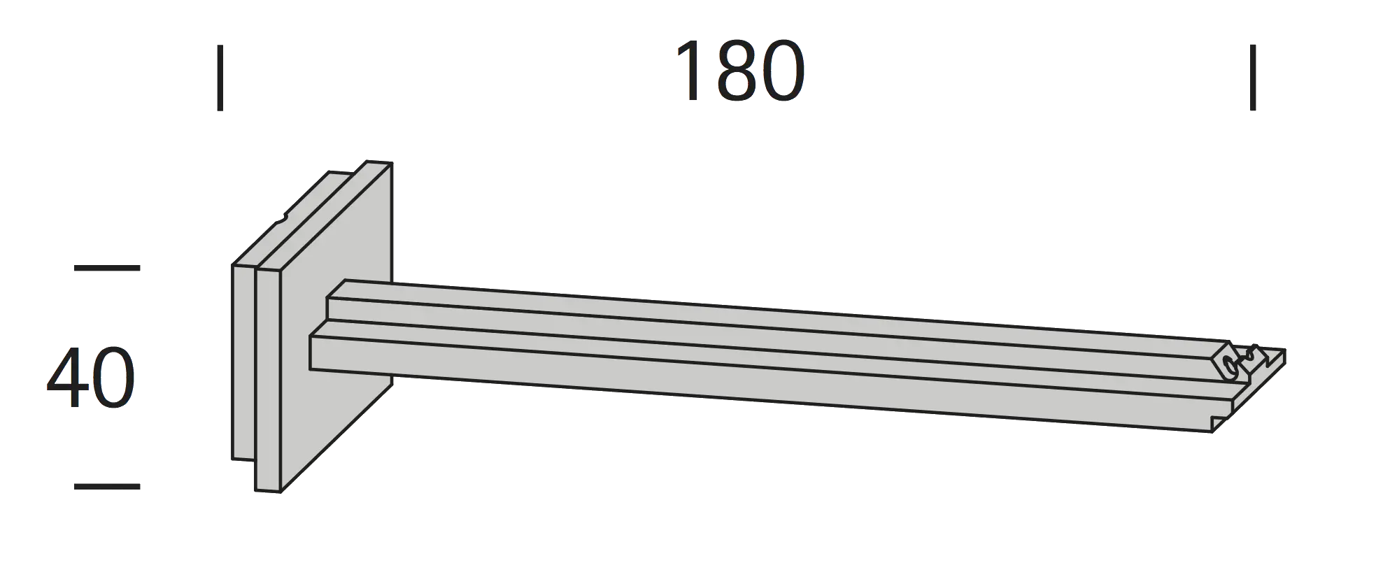 Interstil 36813 Wandträger 18 cm