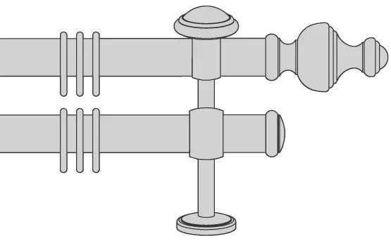 Interstil Garnitur Odeon kanneliert mit Träger Rosette 03556 2-läufig
