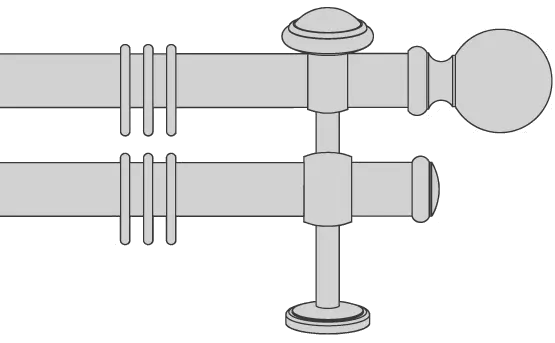 Interstil Garnitur Ora kanneliert mit Träger Rosette 03558 2-läufig